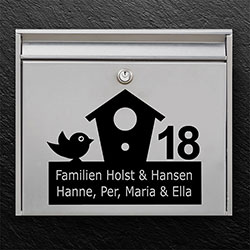 Postkasse Stickers - Postkasse sticker F: Navn og husnummer